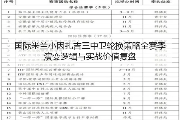 国际米兰小因扎吉三中卫轮换策略全赛季演变逻辑与实战价值复盘